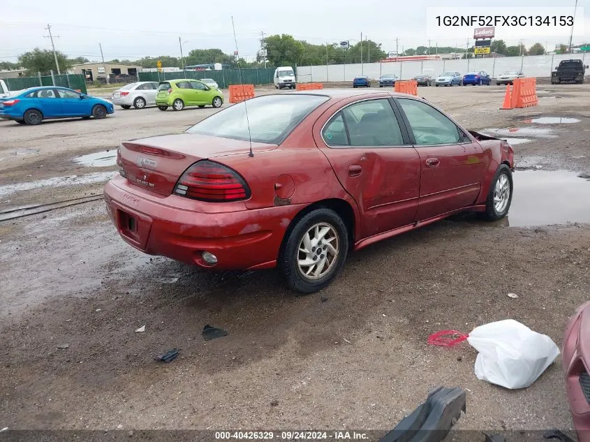 2003 Pontiac Grand Am Se1 VIN: 1G2NF52FX3C134153 Lot: 40426329