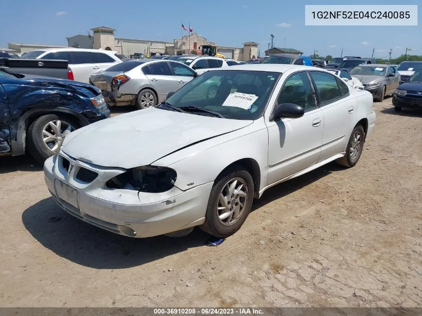 1G2NF52E04C240085 2004 Pontiac Grand Am Se1