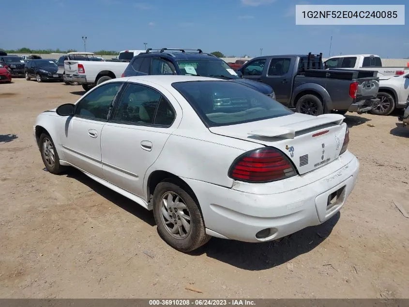 1G2NF52E04C240085 2004 Pontiac Grand Am Se1