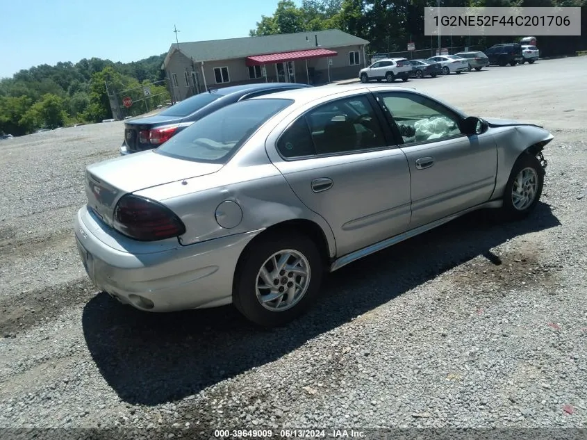 2004 Pontiac Grand Am Se VIN: 1G2NE52F44C201706 Lot: 39649009