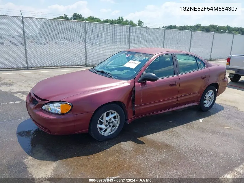 2004 Pontiac Grand Am Se VIN: 1G2NE52F54M584307 Lot: 39707849