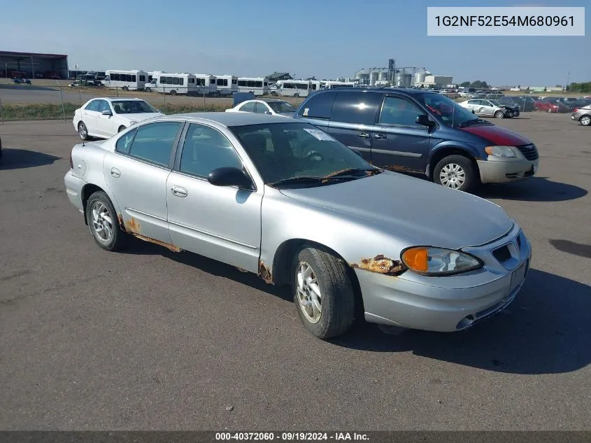 2004 Pontiac Grand Am Se1 VIN: 1G2NF52E54M680961 Lot: 40372060