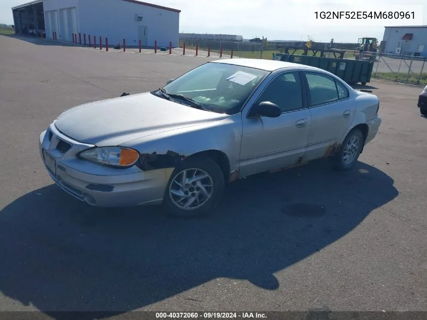 2004 Pontiac Grand Am Se1 VIN: 1G2NF52E54M680961 Lot: 40372060