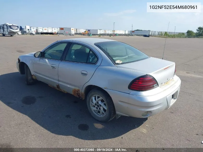 2004 Pontiac Grand Am Se1 VIN: 1G2NF52E54M680961 Lot: 40372060