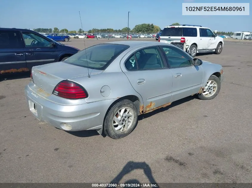 2004 Pontiac Grand Am Se1 VIN: 1G2NF52E54M680961 Lot: 40372060