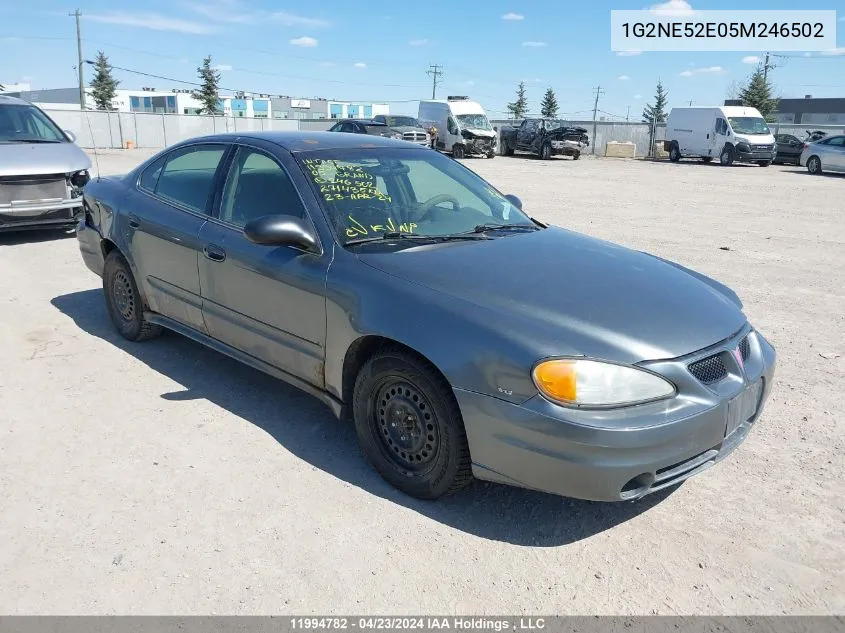 1G2NE52E05M246502 2005 Pontiac Grand Am Se