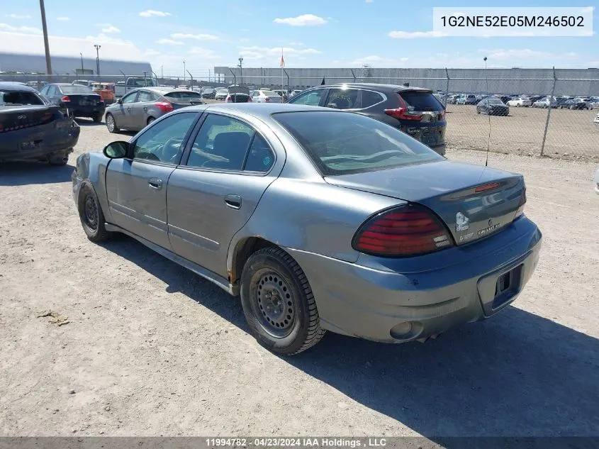 2005 Pontiac Grand Am Se VIN: 1G2NE52E05M246502 Lot: 11994782