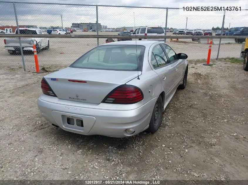 2005 Pontiac Grand Am Se VIN: 1G2NE52E25M143761 Lot: 12012917