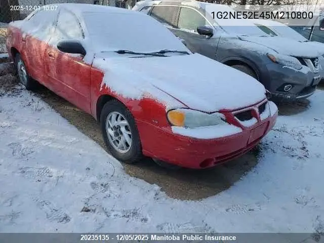 1G2NE52E45M210800 2005 Pontiac Grand Am Se