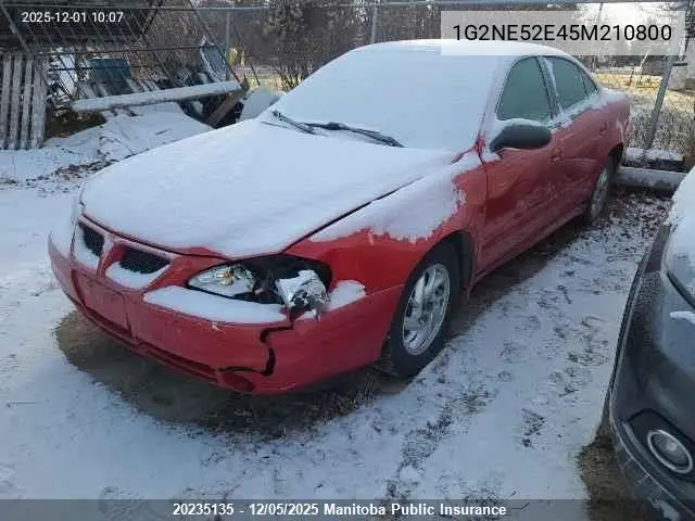 1G2NE52E45M210800 2005 Pontiac Grand Am Se