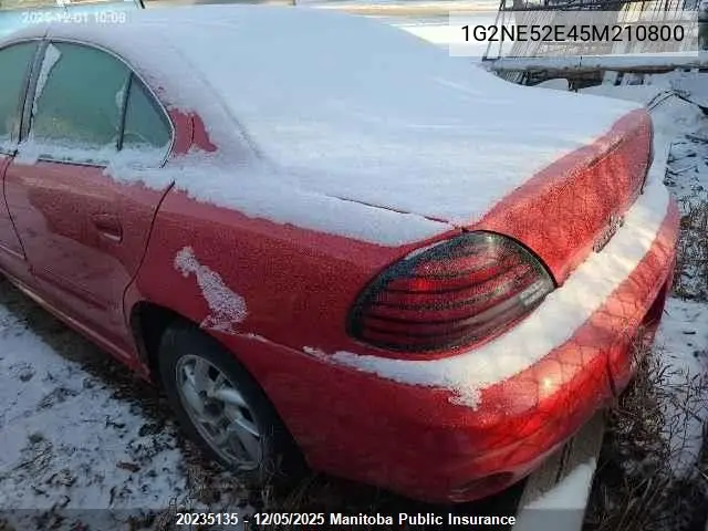 1G2NE52E45M210800 2005 Pontiac Grand Am Se