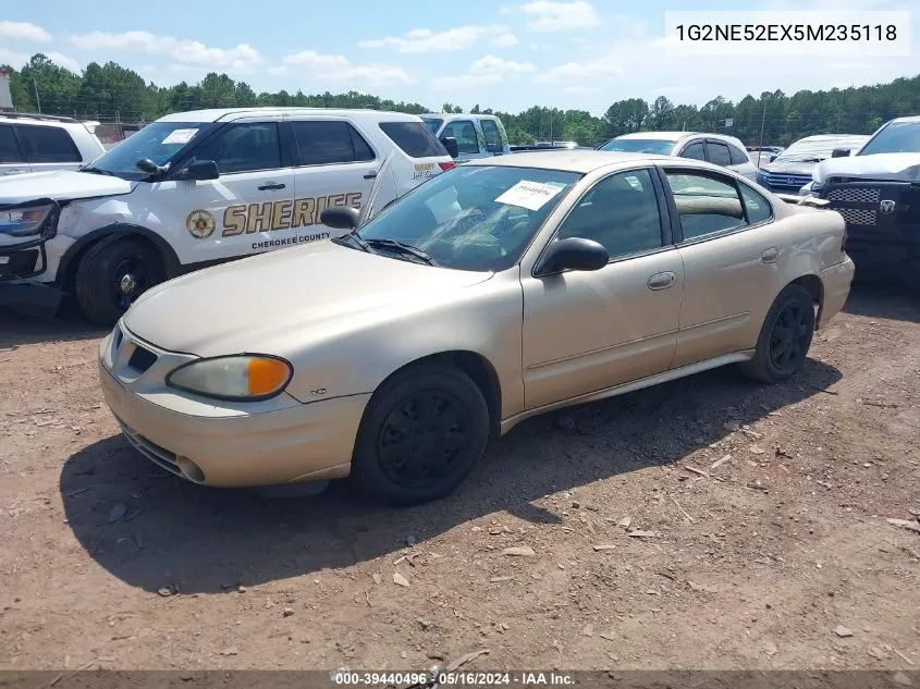 2005 Pontiac Grand Am Se VIN: 1G2NE52EX5M235118 Lot: 39440496