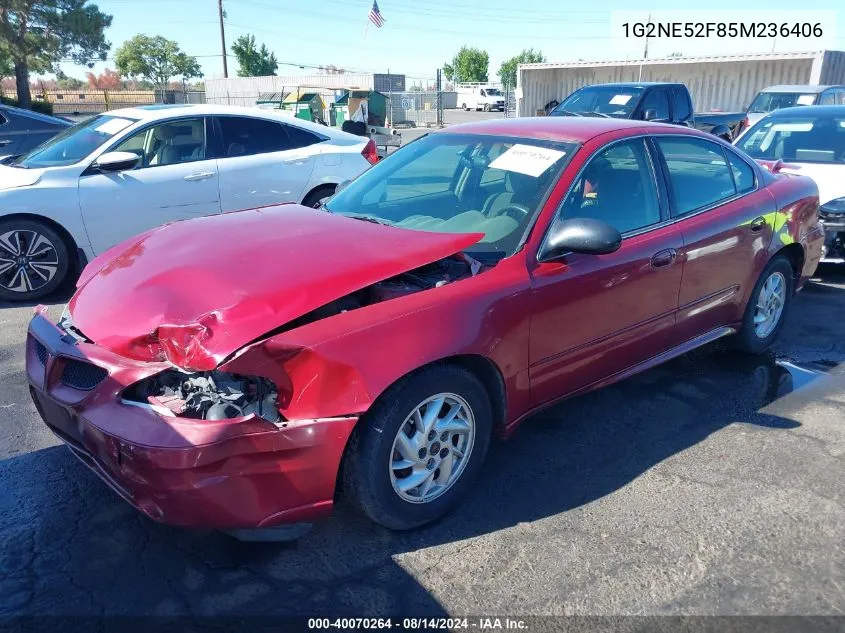 2005 Pontiac Grand Am Se VIN: 1G2NE52F85M236406 Lot: 40070264