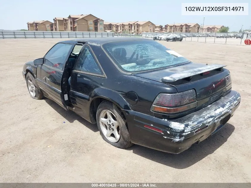 1995 Pontiac Grand Prix Gtp VIN: 1G2WJ12X0SF314971 Lot: 40010425