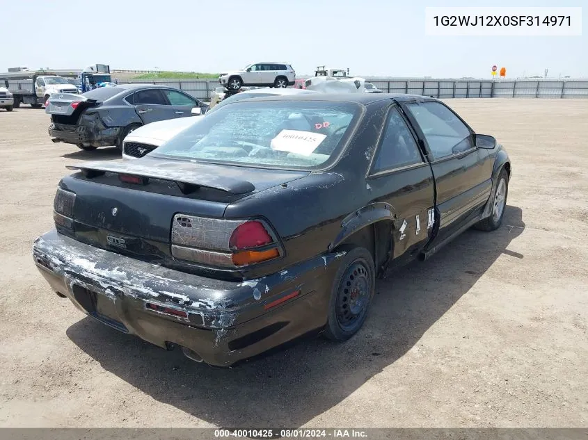 1995 Pontiac Grand Prix Gtp VIN: 1G2WJ12X0SF314971 Lot: 40010425