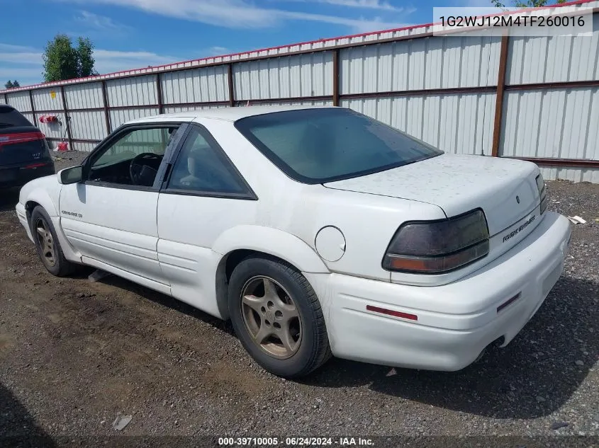 1996 Pontiac Grand Prix Se VIN: 1G2WJ12M4TF260016 Lot: 39710005