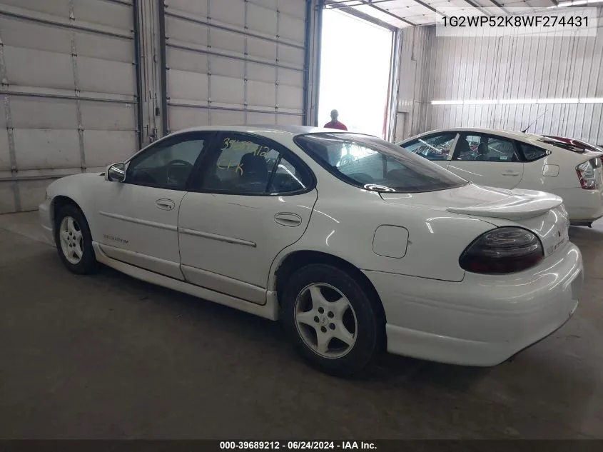 1998 Pontiac Grand Prix Gt VIN: 1G2WP52K8WF274431 Lot: 39689212