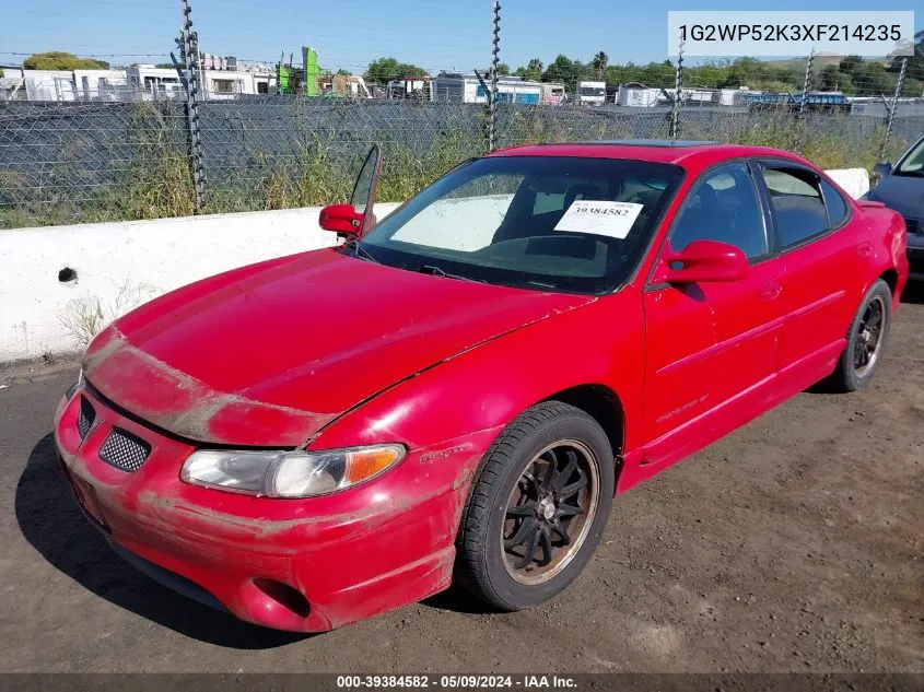 1999 Pontiac Grand Prix Gt VIN: 1G2WP52K3XF214235 Lot: 39384582