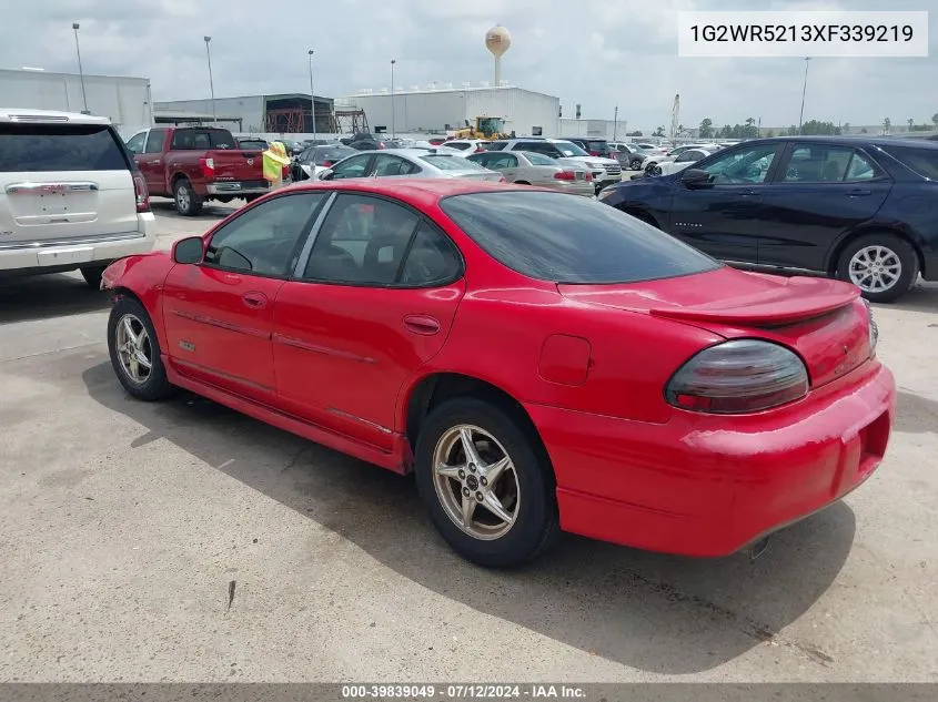 1999 Pontiac Grand Prix Gtp VIN: 1G2WR5213XF339219 Lot: 39839049