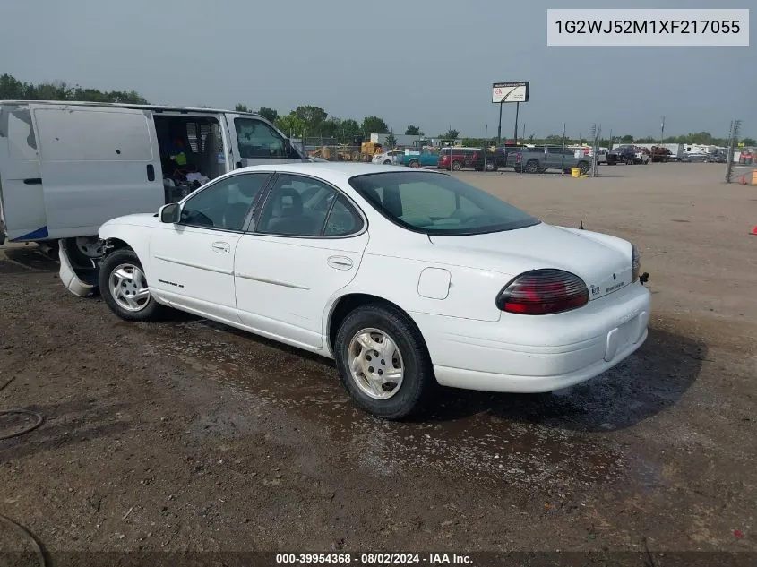 1999 Pontiac Grand Prix Se VIN: 1G2WJ52M1XF217055 Lot: 39954368