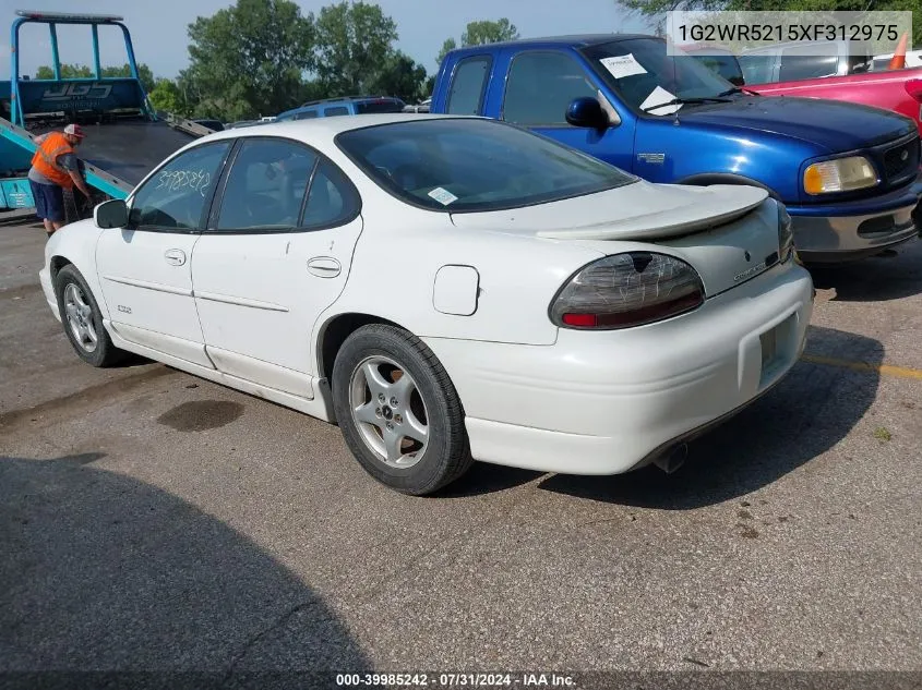 1999 Pontiac Grand Prix Gtp VIN: 1G2WR5215XF312975 Lot: 39985242