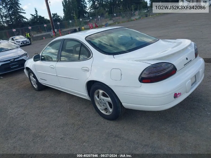 1999 Pontiac Grand Prix Se VIN: 1G2WJ52K3XF342086 Lot: 40207846