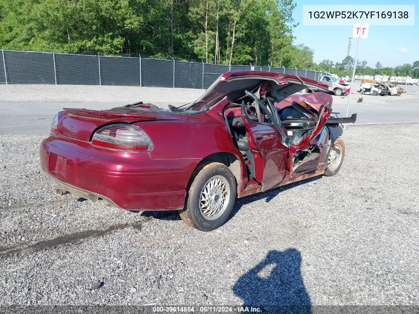 2000 Pontiac Grand Prix Gt VIN: 1G2WP52K7YF169138 Lot: 39614854