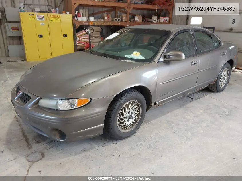 2000 Pontiac Grand Prix Se VIN: 1G2WK52J4YF346587 Lot: 39628679