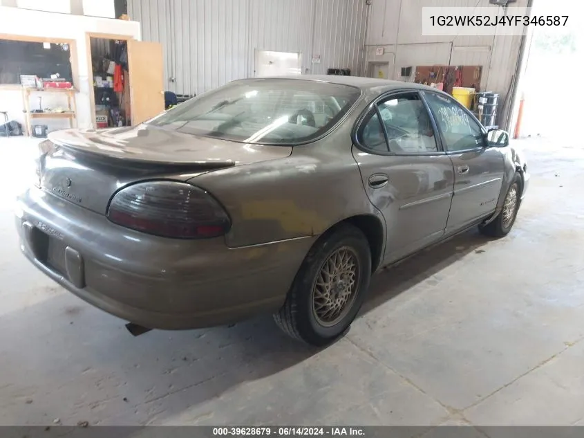 2000 Pontiac Grand Prix Se VIN: 1G2WK52J4YF346587 Lot: 39628679