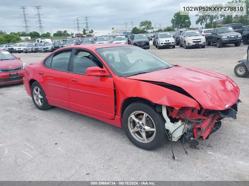 2000 Pontiac Grand Prix Gt VIN: 1G2WP52KXYF278810 Lot: 39664734