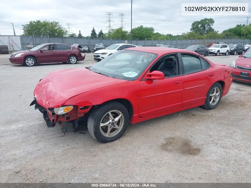 2000 Pontiac Grand Prix Gt VIN: 1G2WP52KXYF278810 Lot: 39664734