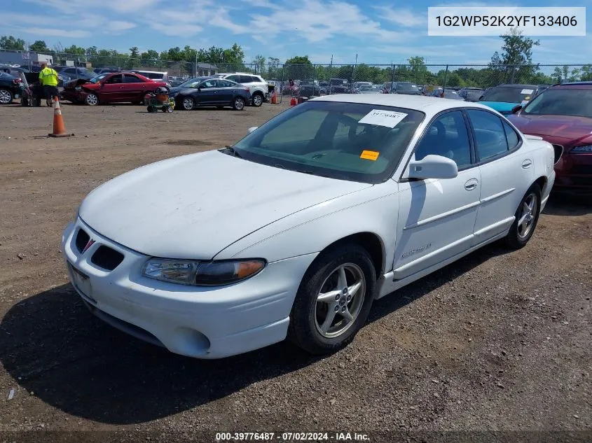 2000 Pontiac Grand Prix Gt VIN: 1G2WP52K2YF133406 Lot: 39776487