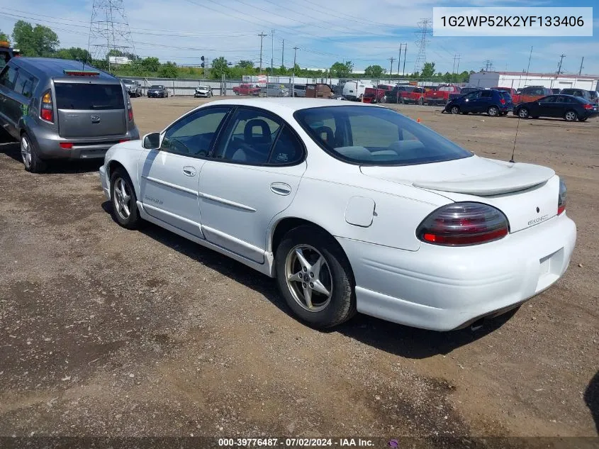 2000 Pontiac Grand Prix Gt VIN: 1G2WP52K2YF133406 Lot: 39776487