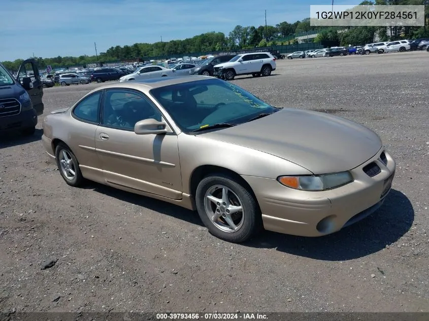 2000 Pontiac Grand Prix Gt VIN: 1G2WP12K0YF284561 Lot: 39793456