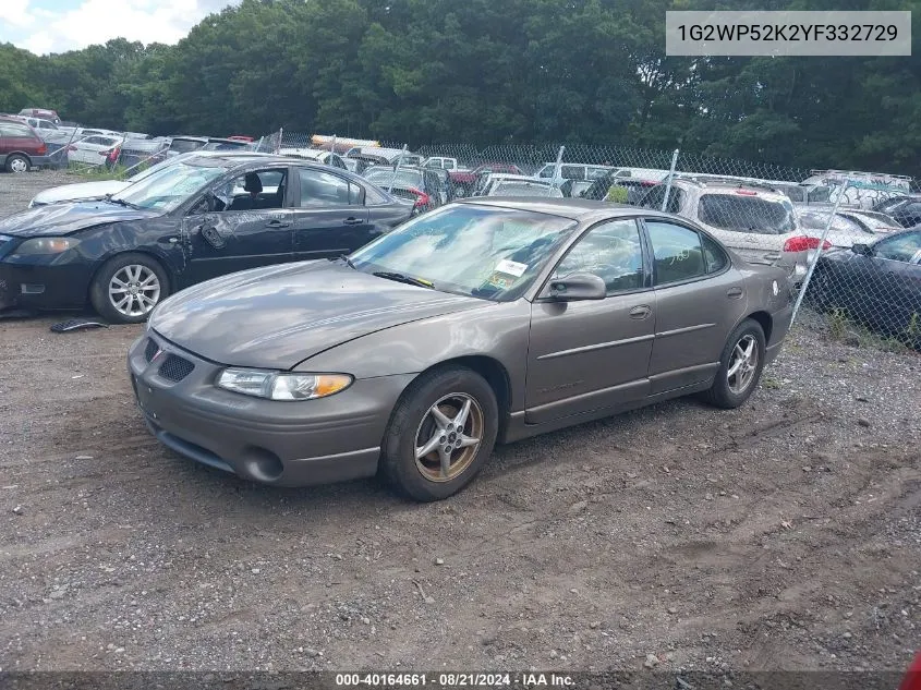 1G2WP52K2YF332729 2000 Pontiac Grand Prix Gt