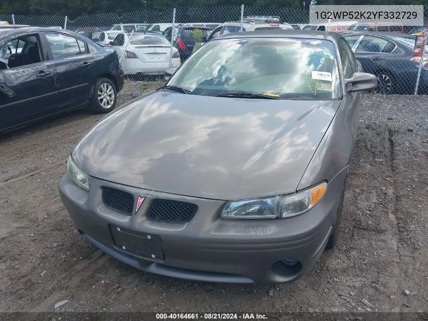 1G2WP52K2YF332729 2000 Pontiac Grand Prix Gt