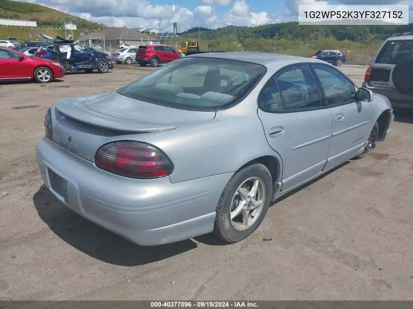 2000 Pontiac Grand Prix Gt VIN: 1G2WP52K3YF327152 Lot: 40377096