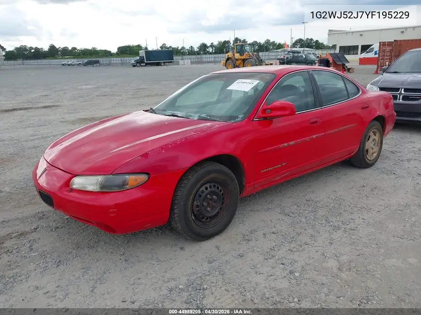 2000 Pontiac Grand Prix Se VIN: 1G2WJ52J7YF195229 Lot: 44989205