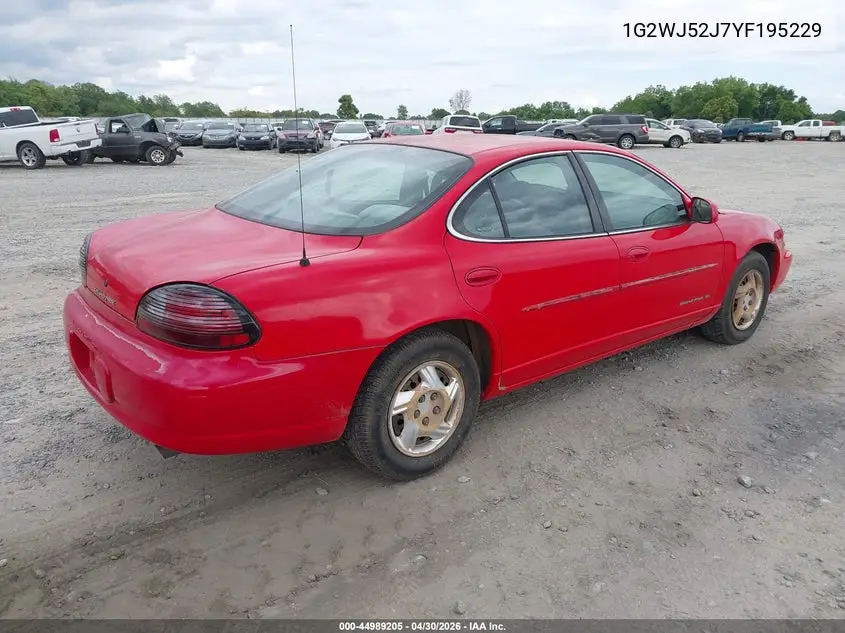 2000 Pontiac Grand Prix Se VIN: 1G2WJ52J7YF195229 Lot: 44989205