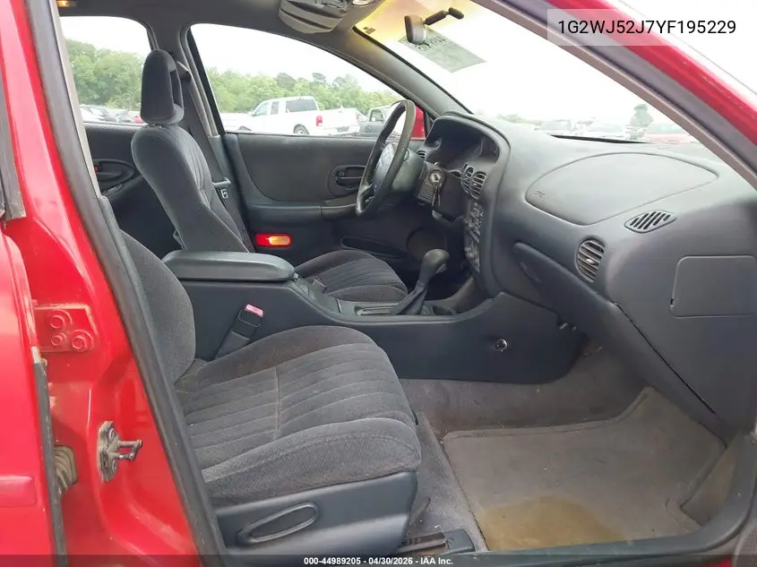 2000 Pontiac Grand Prix Se VIN: 1G2WJ52J7YF195229 Lot: 44989205