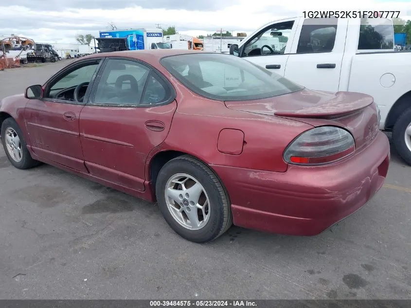 1G2WP52K51F207777 2001 Pontiac Grand Prix Gt