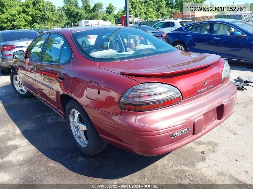 2001 Pontiac Grand Prix Se VIN: 1G2WK52J91F252761 Lot: 39532722