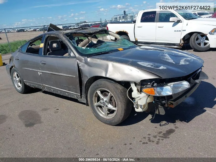 1G2WP52K61F274422 2001 Pontiac Grand Prix Gt