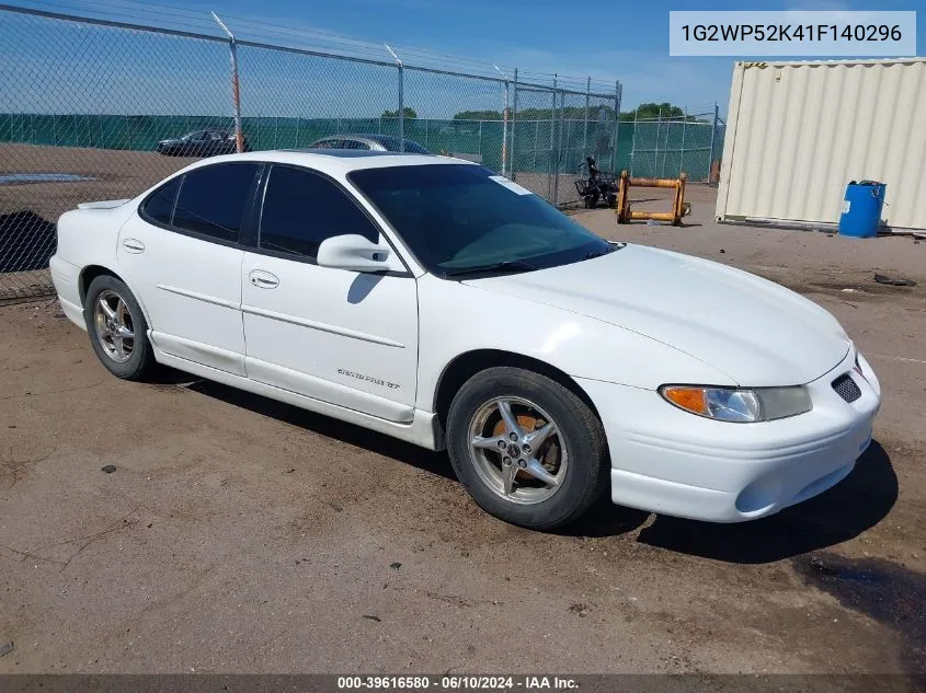 2001 Pontiac Grand Prix Gt VIN: 1G2WP52K41F140296 Lot: 39616580