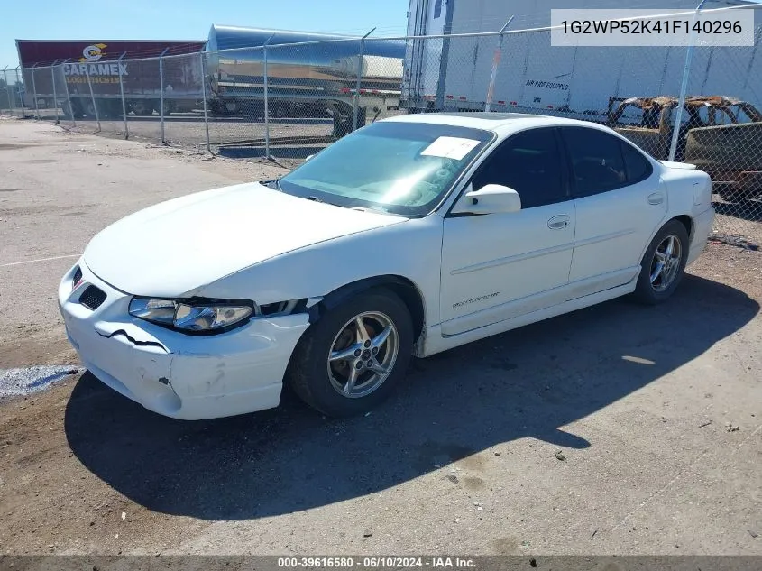 2001 Pontiac Grand Prix Gt VIN: 1G2WP52K41F140296 Lot: 39616580