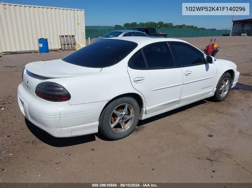 2001 Pontiac Grand Prix Gt VIN: 1G2WP52K41F140296 Lot: 39616580