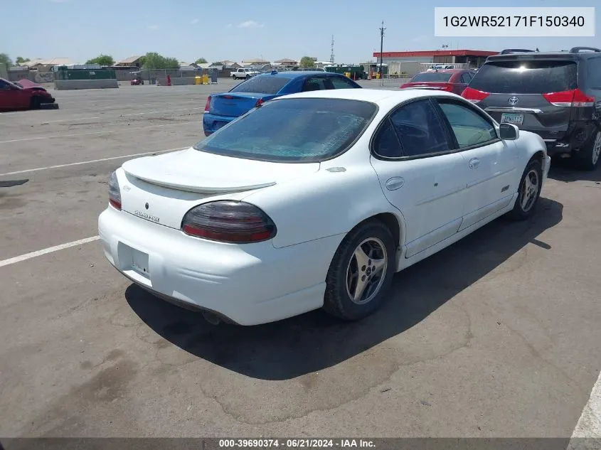 2001 Pontiac Grand Prix Gtp VIN: 1G2WR52171F150340 Lot: 39690374