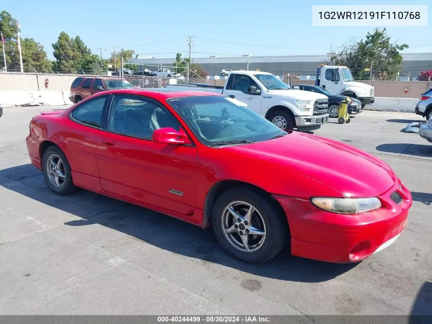 2001 Pontiac Grand Prix Gtp VIN: 1G2WR12191F110768 Lot: 40244499