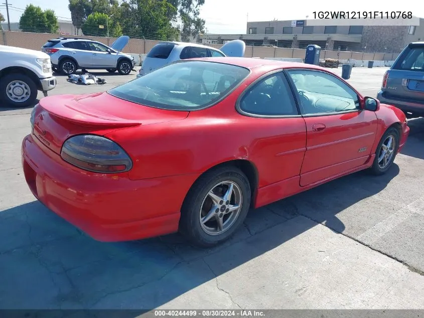 2001 Pontiac Grand Prix Gtp VIN: 1G2WR12191F110768 Lot: 40244499