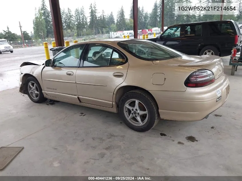 1G2WP52K21F214654 2001 Pontiac Grand Prix Gt